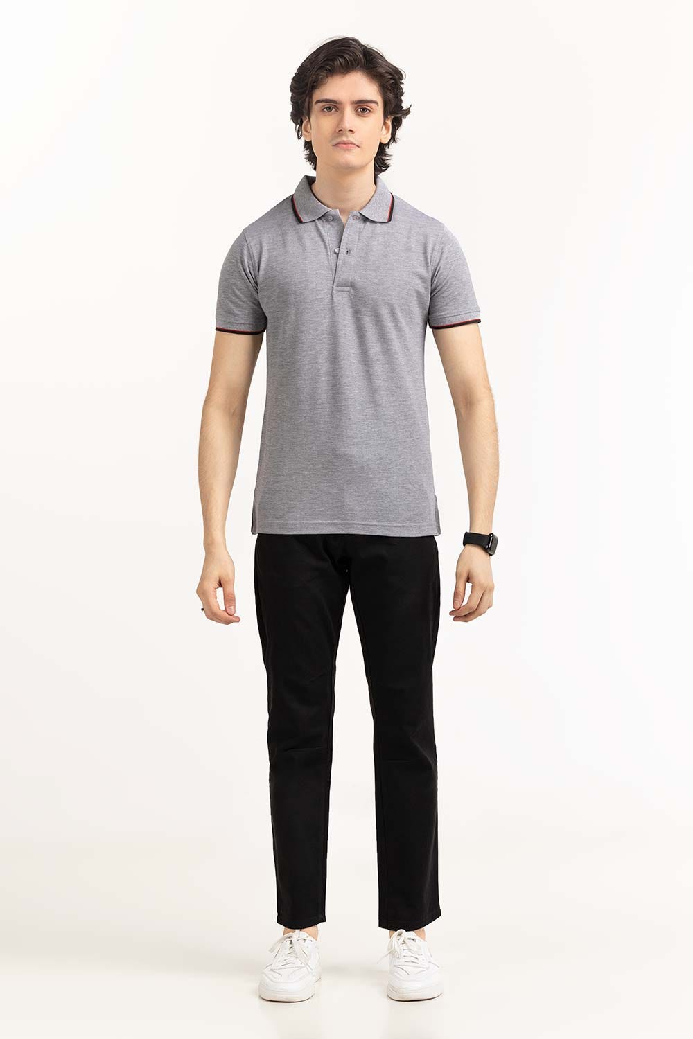 Grey Basic Polo PS-FPK23-017