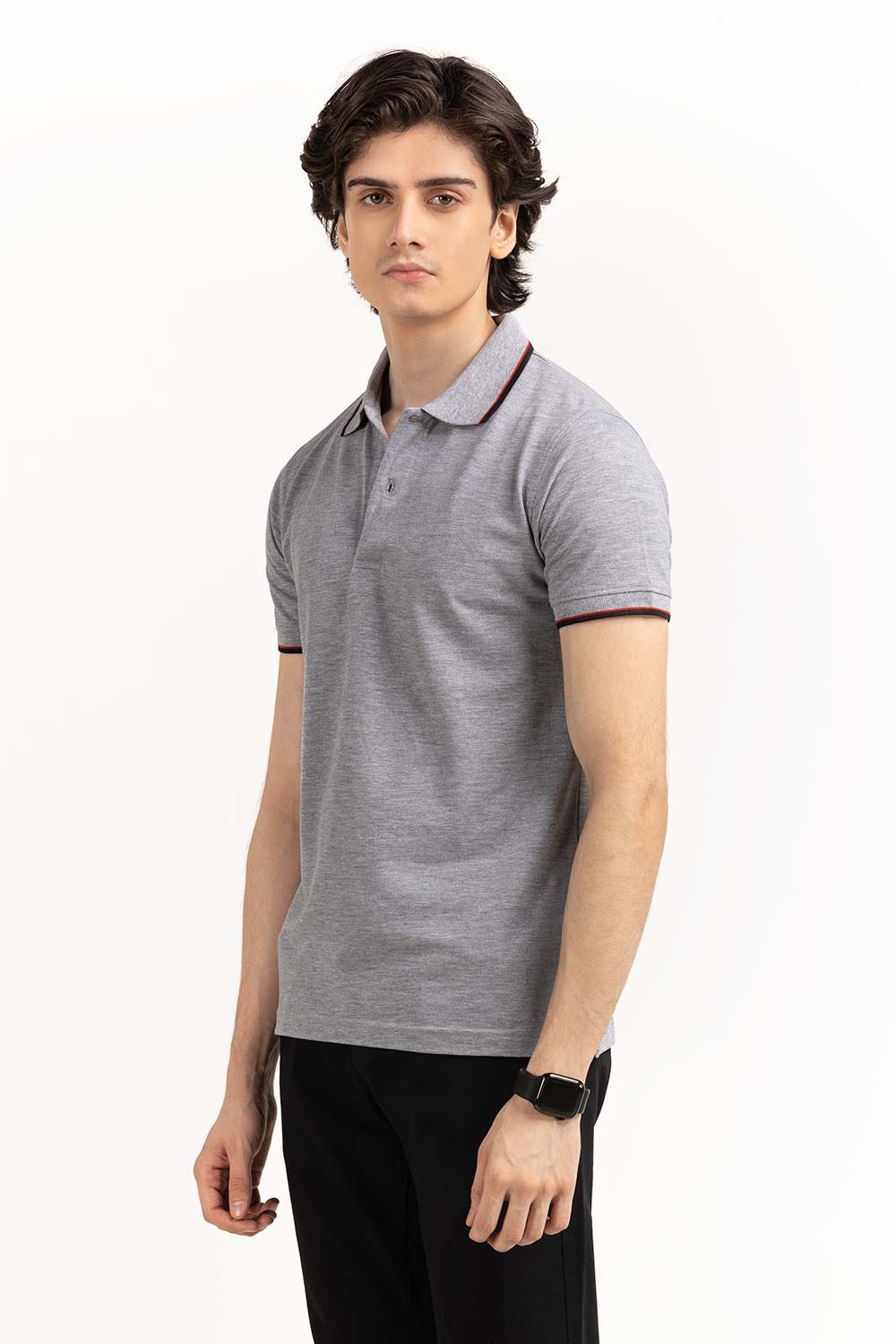 Grey Basic Polo PS-FPK23-017