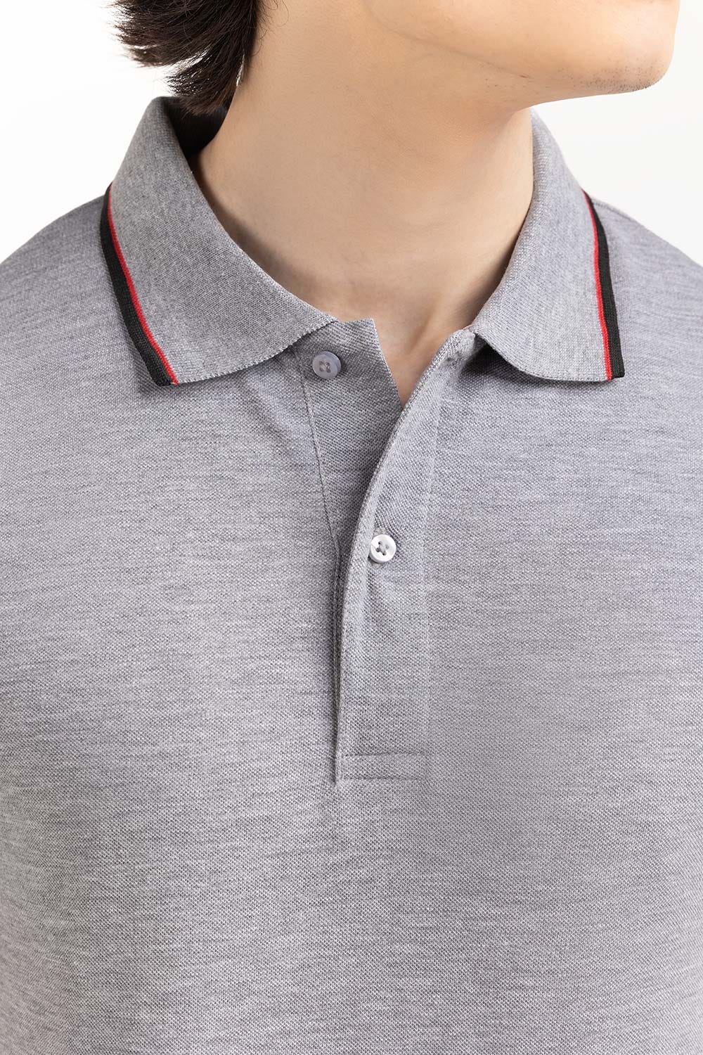 Grey Basic Polo PS-FPK23-017