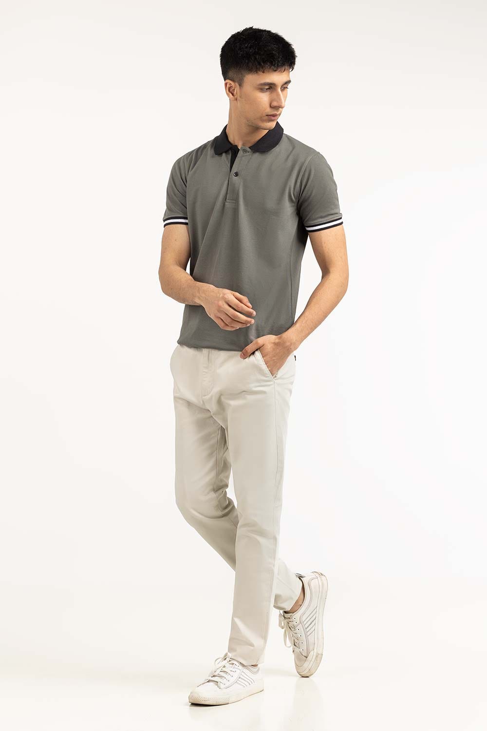 Grey Basic Polo PS-FPK23-192
