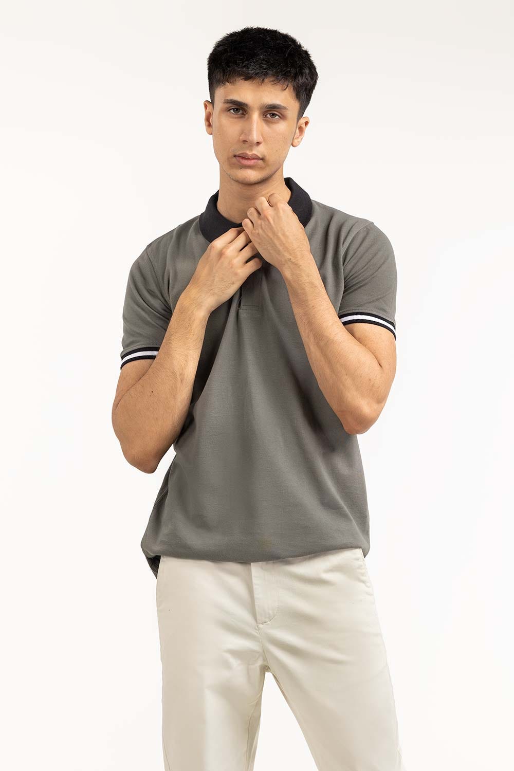 Grey Basic Polo PS-FPK23-192