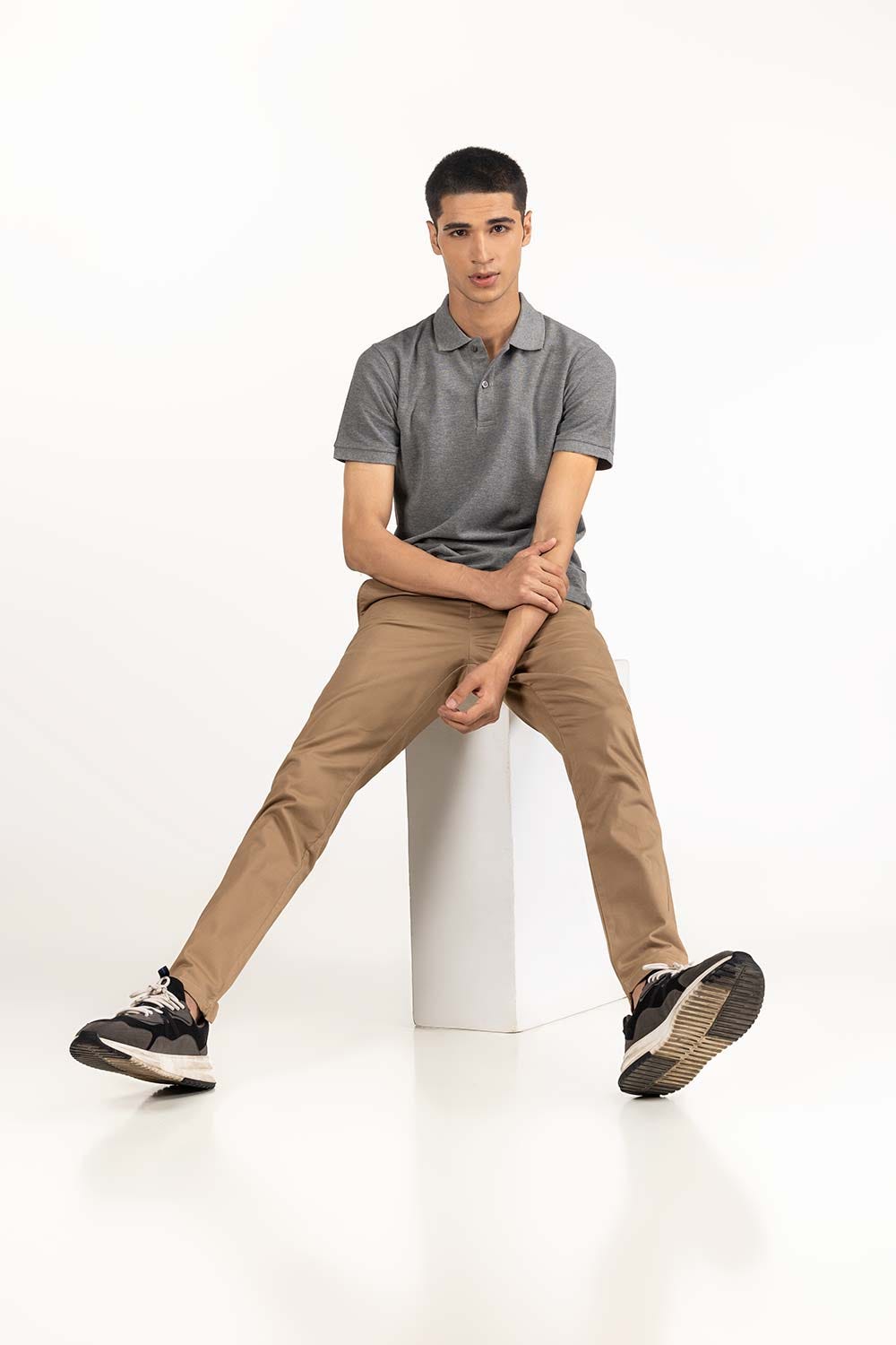 Grey Basic Polo PS-SIGPK23-246