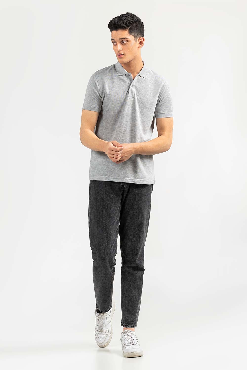 Grey Basic Signature Polo PKP-SB-123