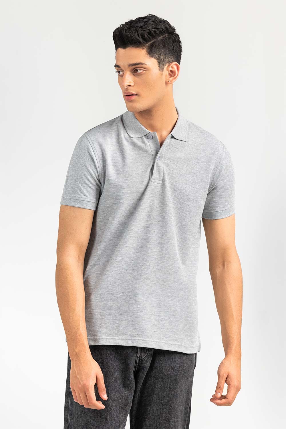 Grey Basic Signature Polo PKP-SB-123