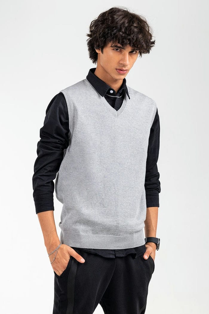 Grey Basic Sweater SL-SWT-D21-04