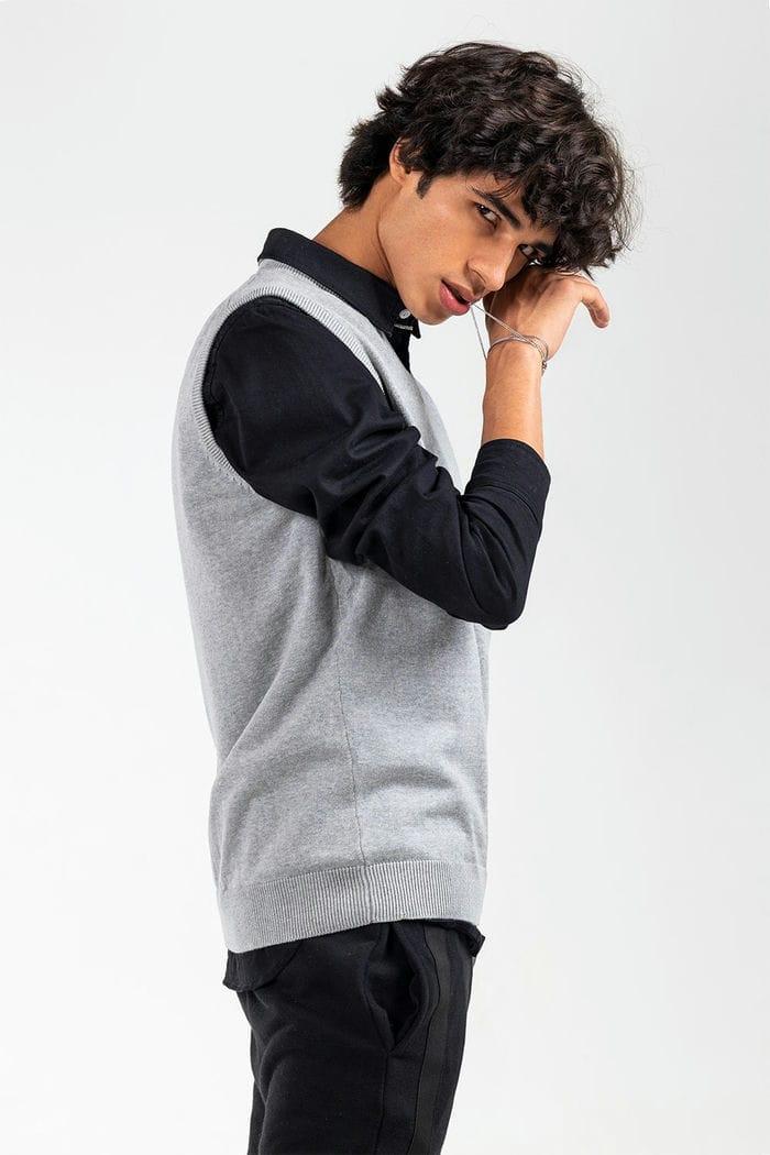 Grey Basic Sweater SL-SWT-D21-04