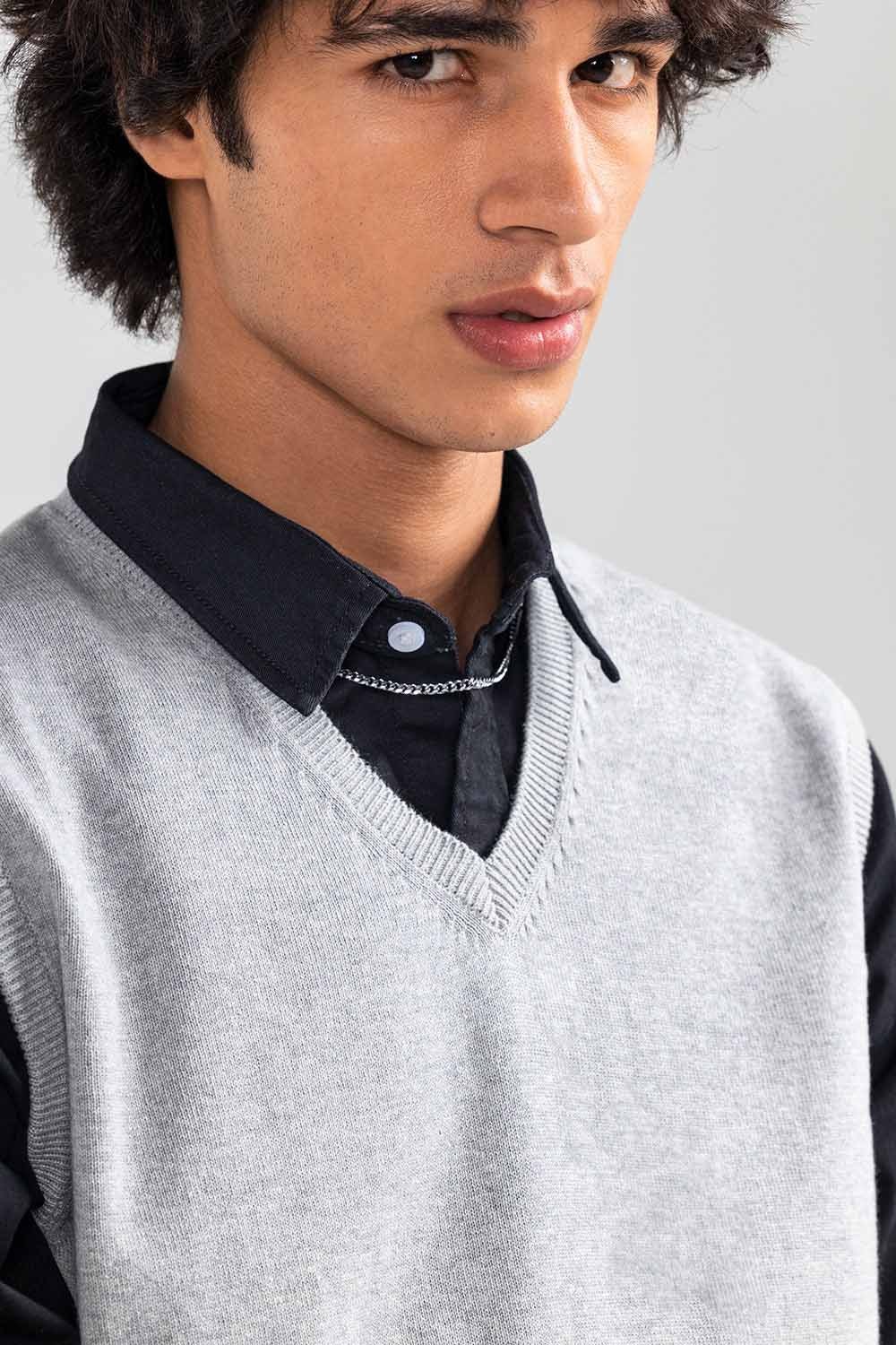 Grey Basic Sweater SL-SWT-D21-04