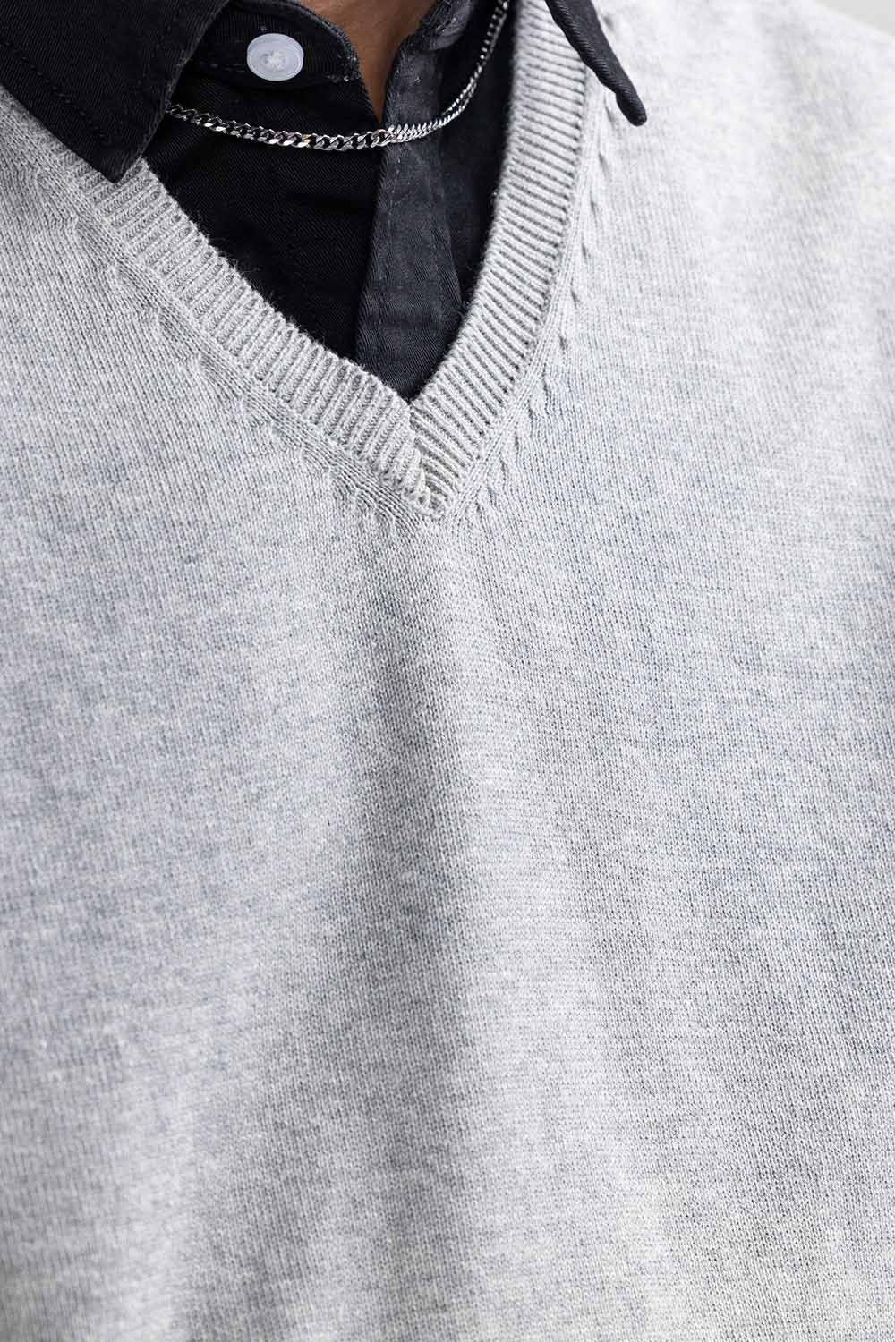 Grey Basic Sweater SL-SWT-D21-04