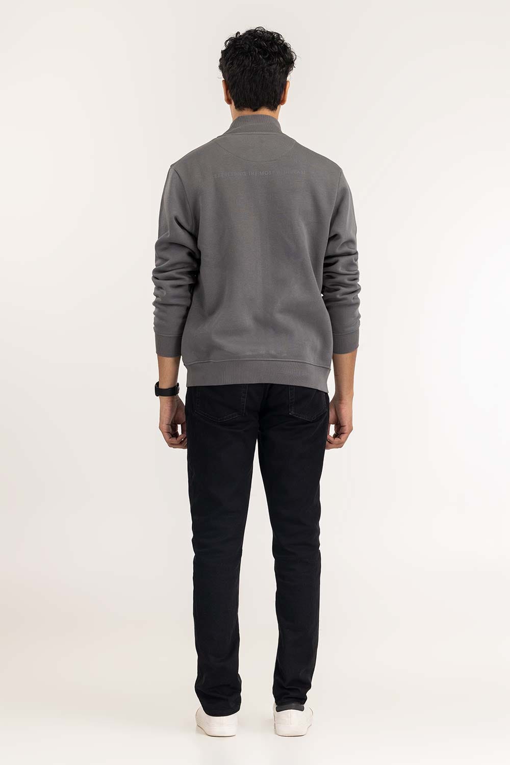 Grey Basic Track Zipper JKT-KNTMNZ22-055