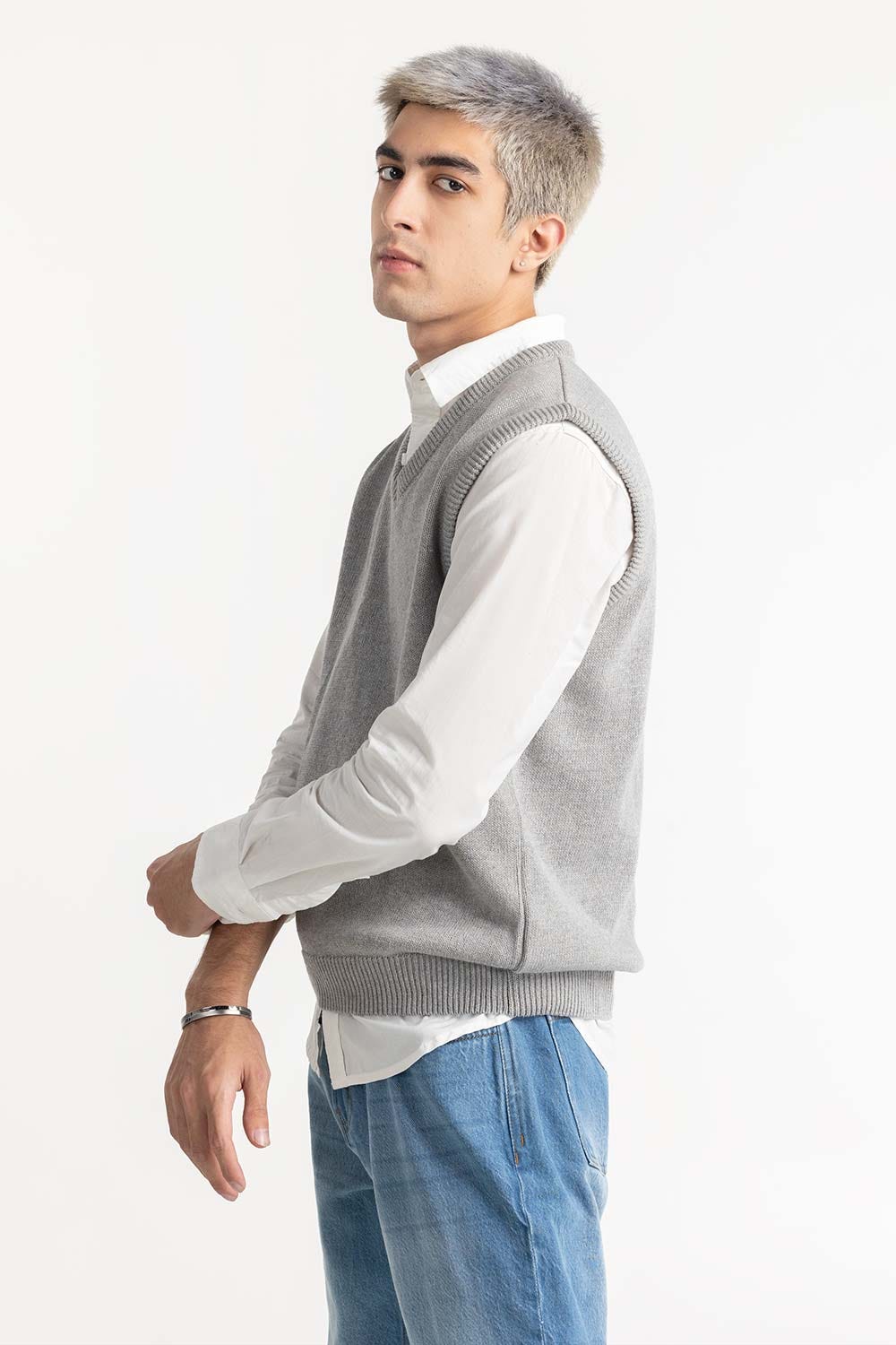 Grey Basic Vest 224-111-074