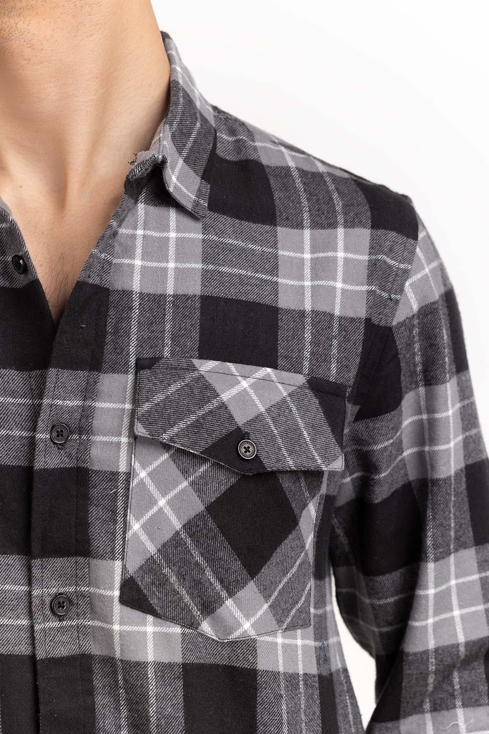 Grey black Checkered Casual Shirt CS-YD22-038