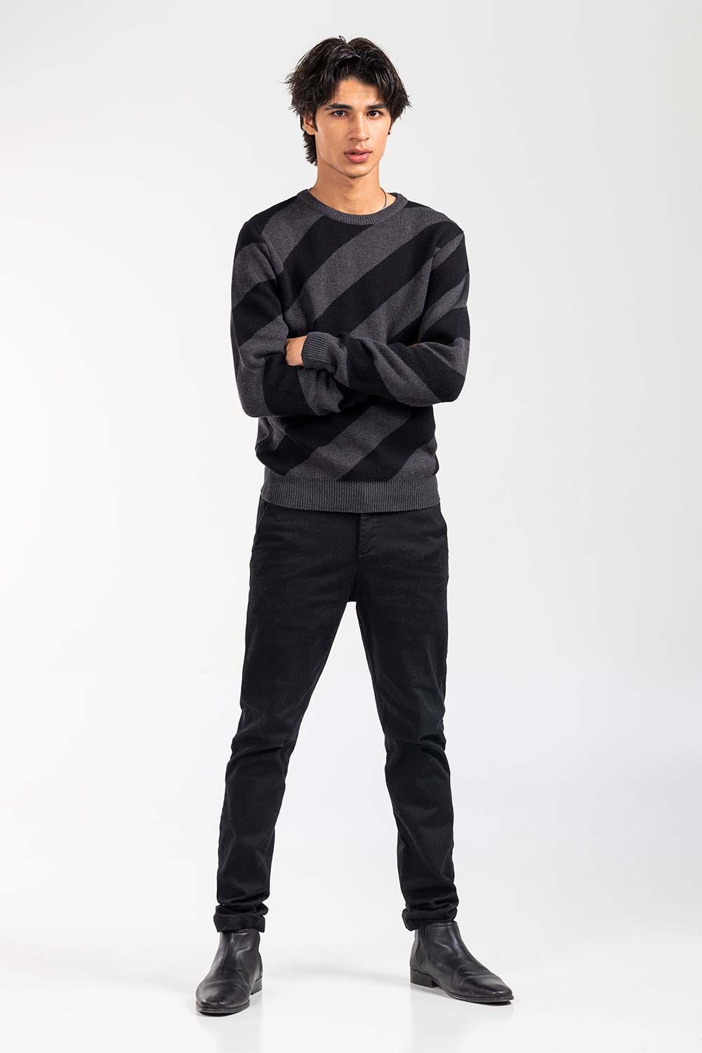 Grey Black Fashion Sweater FS-SWT-FD-399-01