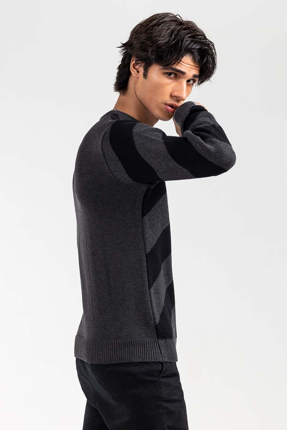 Grey Black Fashion Sweater FS-SWT-FD-399-01