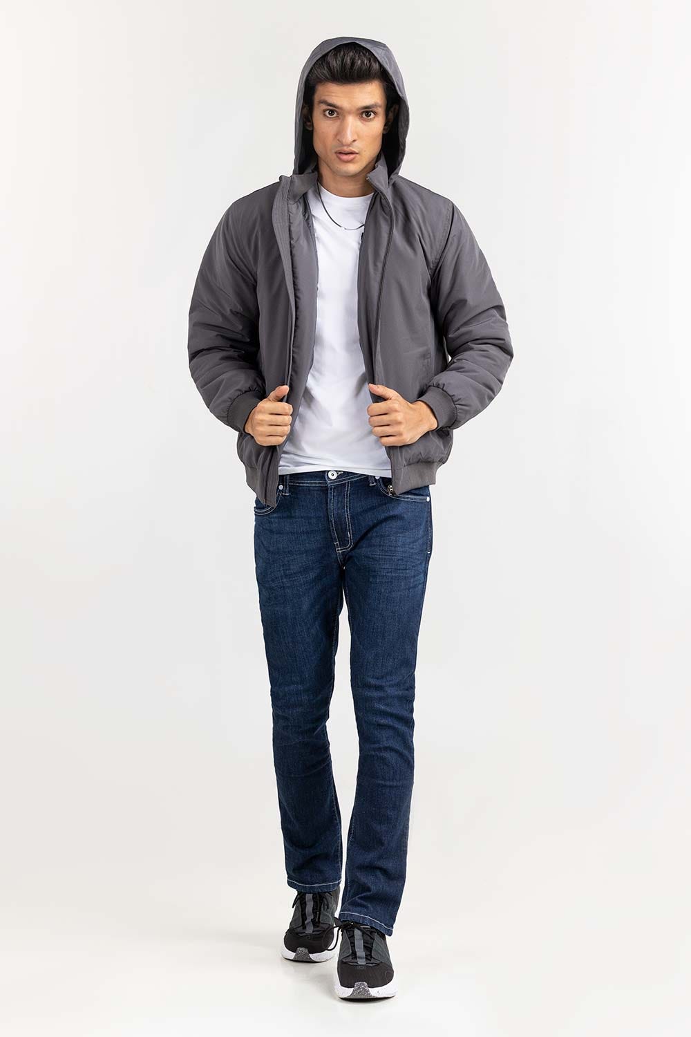Grey Bomber Jacket JKT-WOV22-029