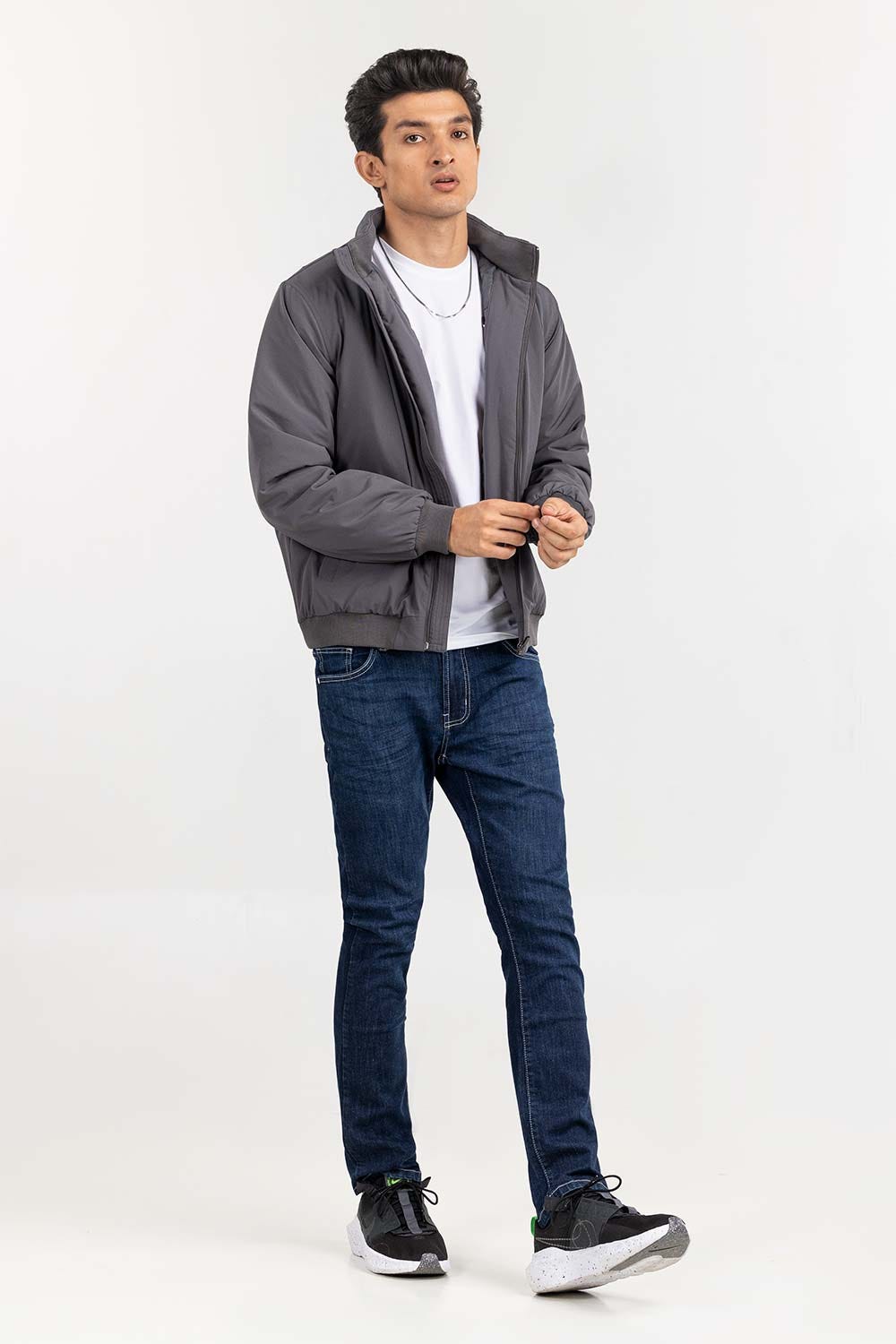 Grey Bomber Jacket JKT-WOV22-029