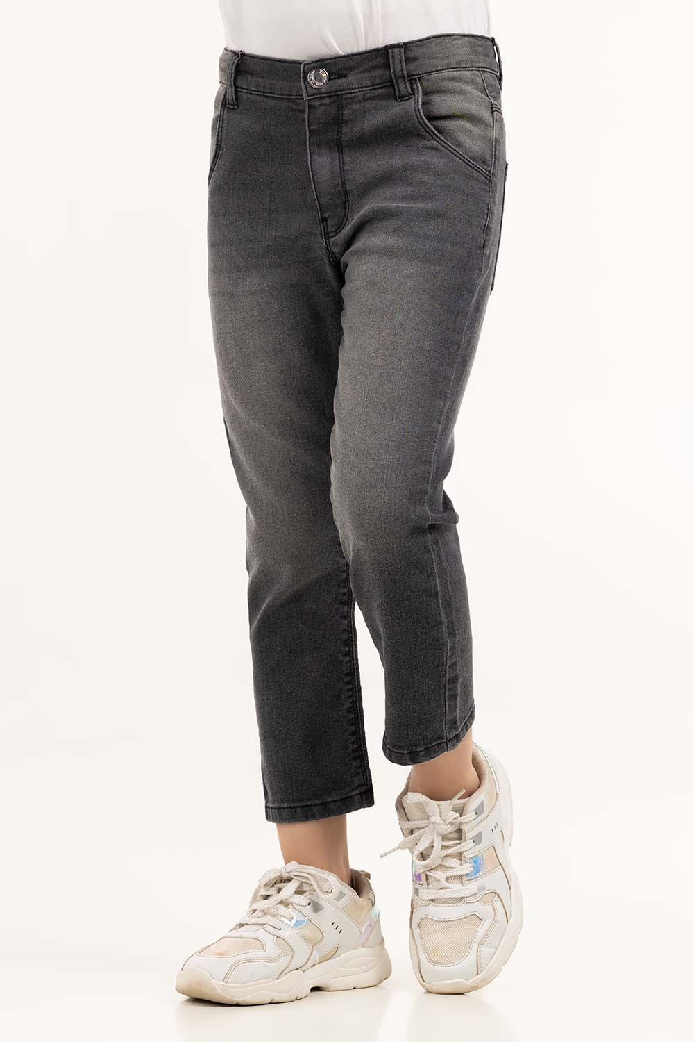 Junior Girl Grey Denim Jeans 224-421-005
