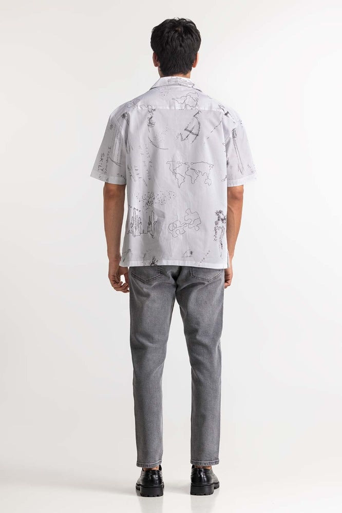 Grey Digital Printed Casual Shirt MN-CS-PD23-008