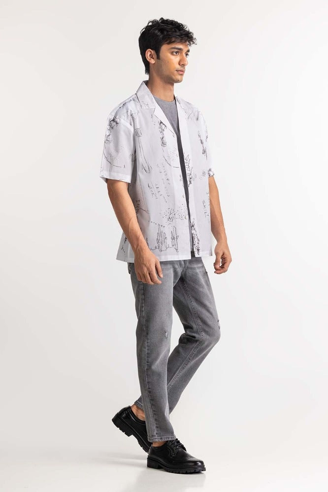 Grey Digital Printed Casual Shirt MN-CS-PD23-008