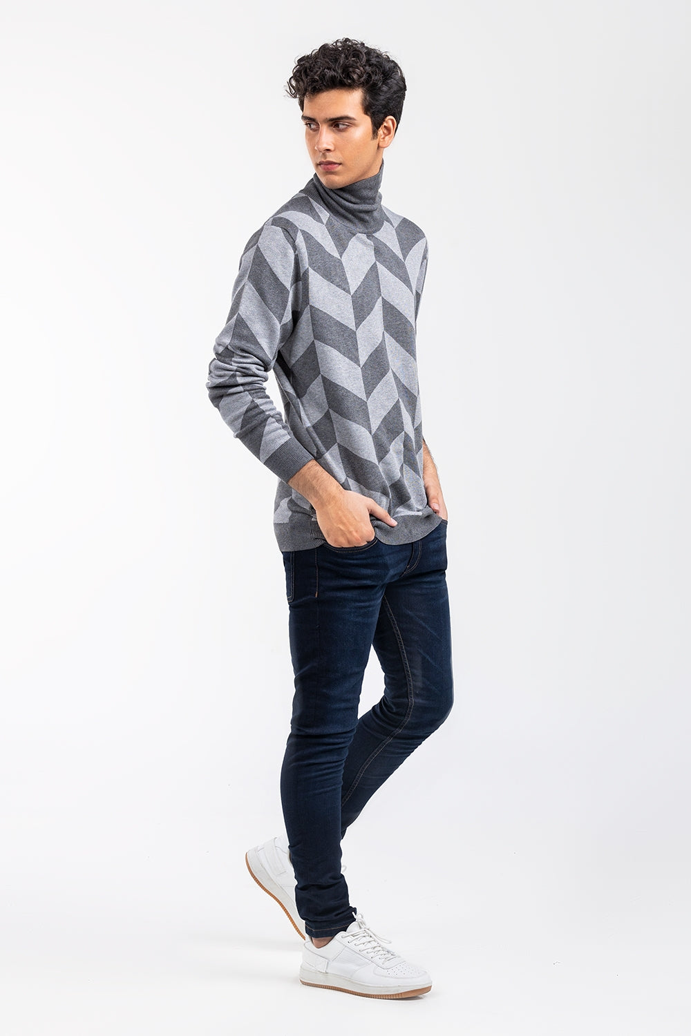 Grey Fashion Sweater FS-SWT-VPN-FD-450-01