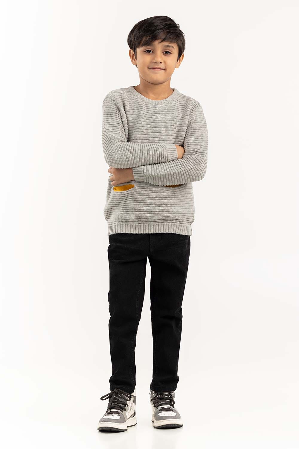 Toddler Boy Grey Knit Sweater 224-511-024