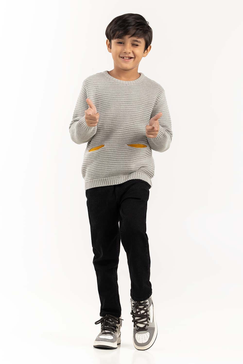 Toddler Boy Grey Knit Sweater 224-511-024