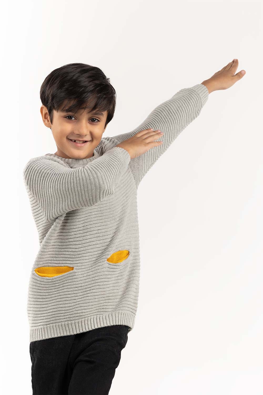 Toddler Boy Grey Knit Sweater 224-511-024