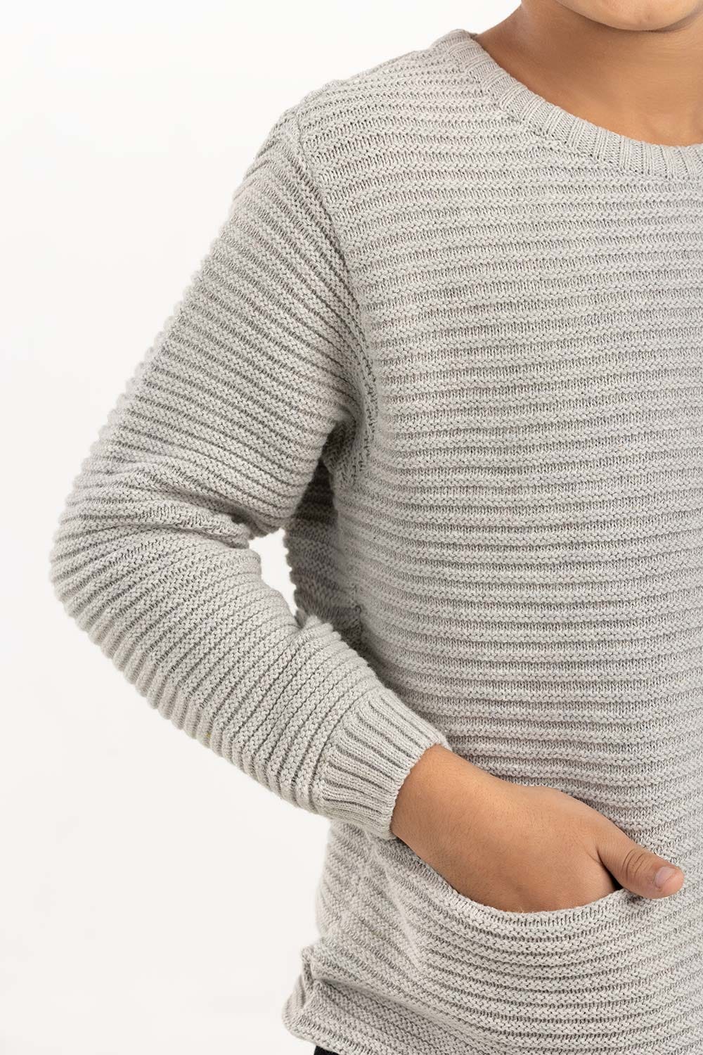 Toddler Boy Grey Knit Sweater 224-511-024