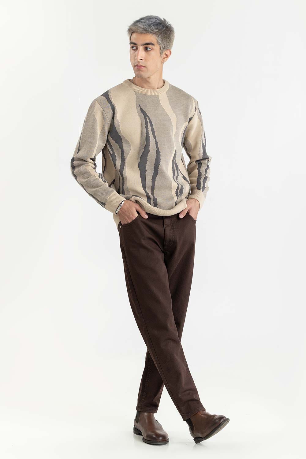 Grey Knitted Sweater 224-111-079