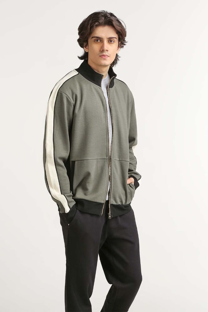 Grey Knitted Zipper MN-KNZ-WS23-008