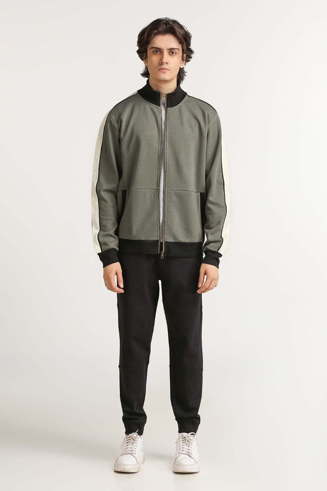 Grey Knitted Zipper MN-KNZ-WS23-008