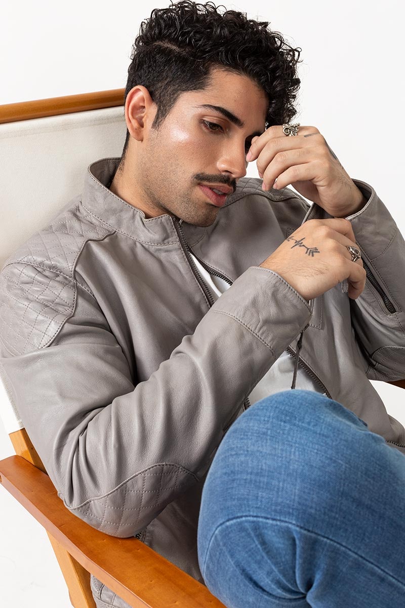 Grey Jacket - JKT-LETH-D11-01