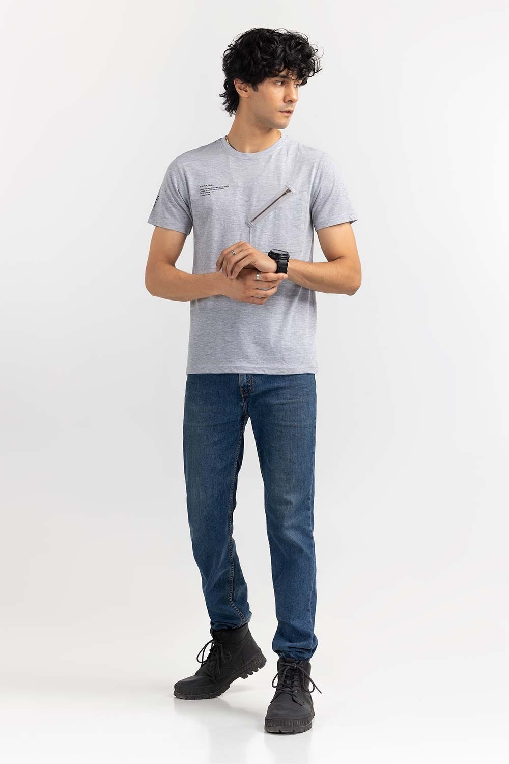 Grey Marl Fashion Tees JGP-D293