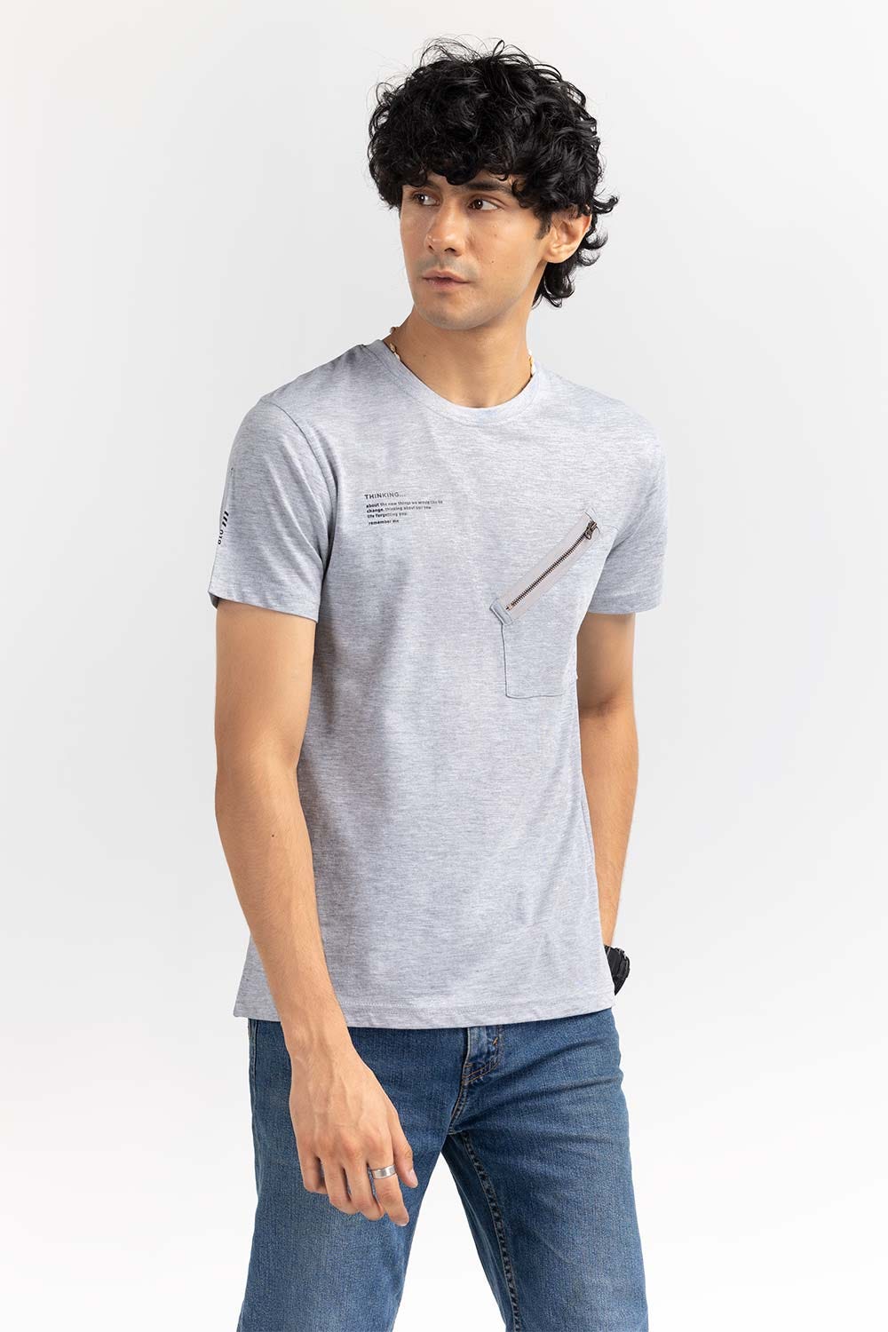 Grey Marl Fashion Tees JGP-D293