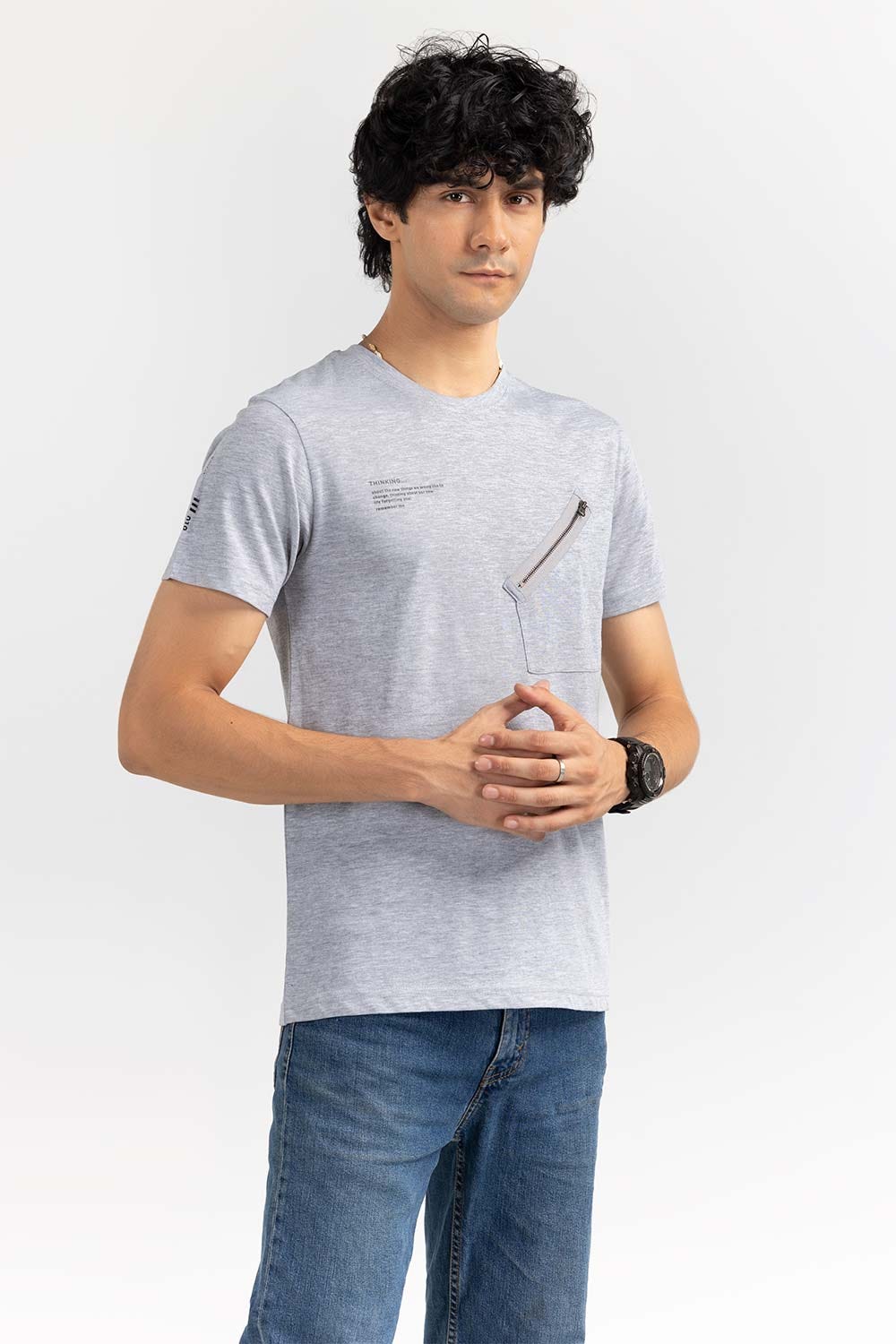 Grey Marl Fashion Tees JGP-D293