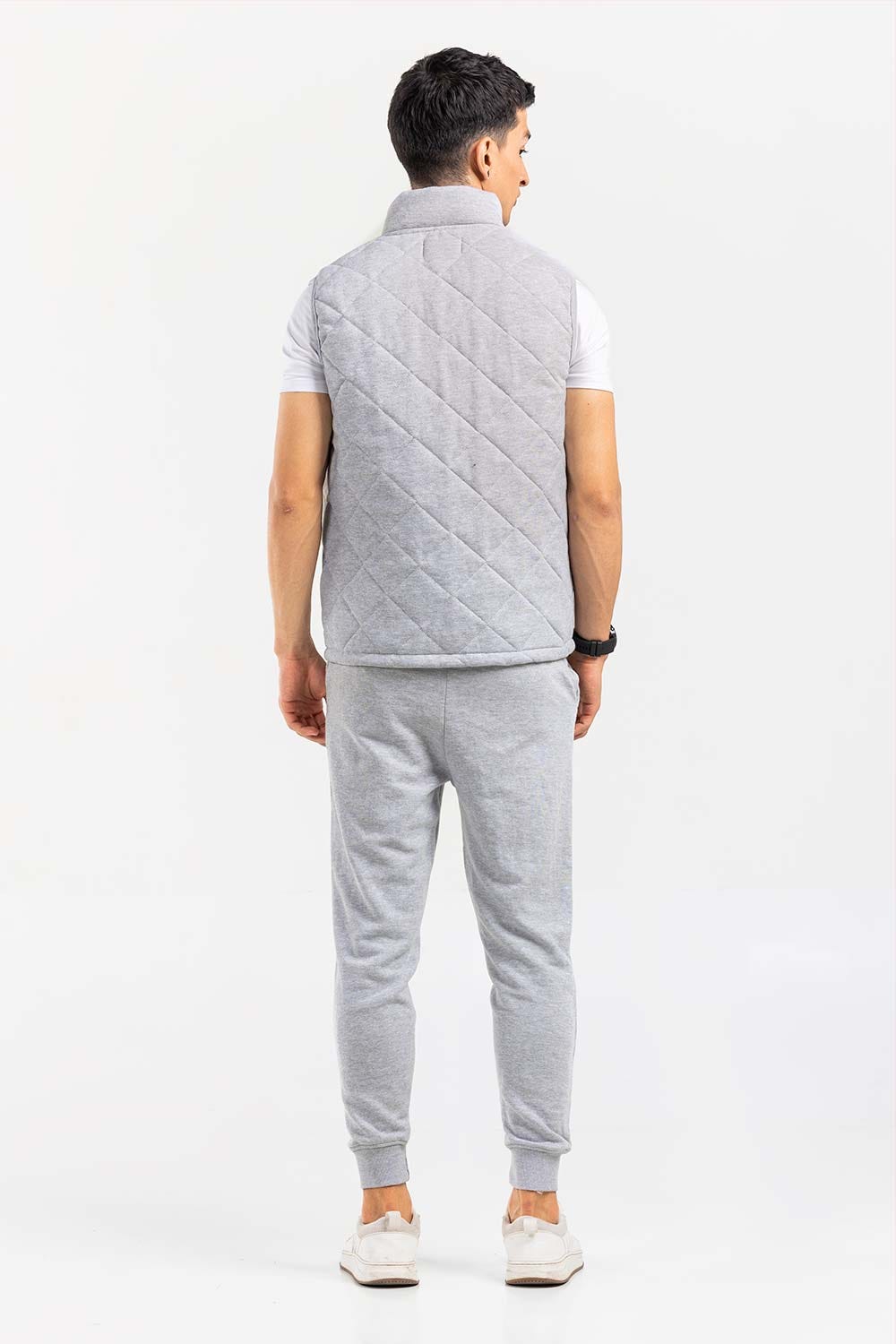 Grey Mock Neck Vest Jacket JKT-MNV-D27-02