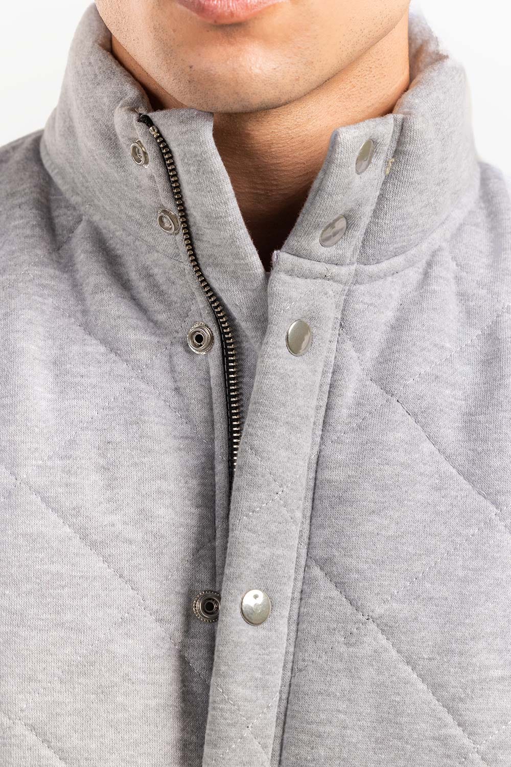 Grey Mock Neck Vest Jacket JKT-MNV-D27-02