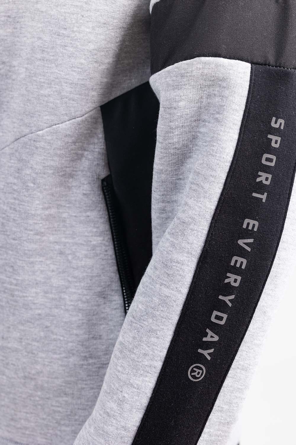 Grey Mock Neck Zipper JKT-MNZ-77-02