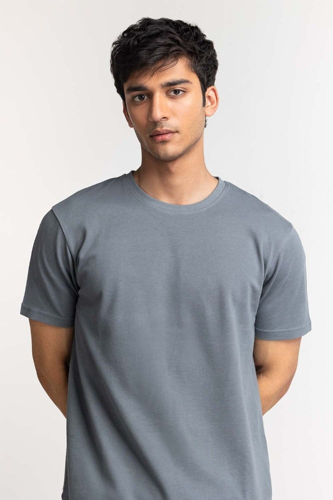 Grey Pique Tee TS-CNPK24-064