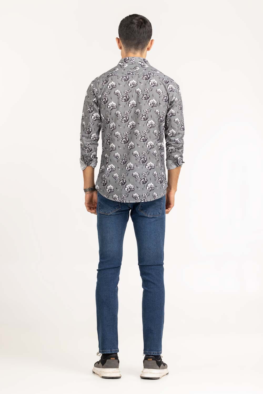 Grey Printed Casual Shirt CS-PRT22-010