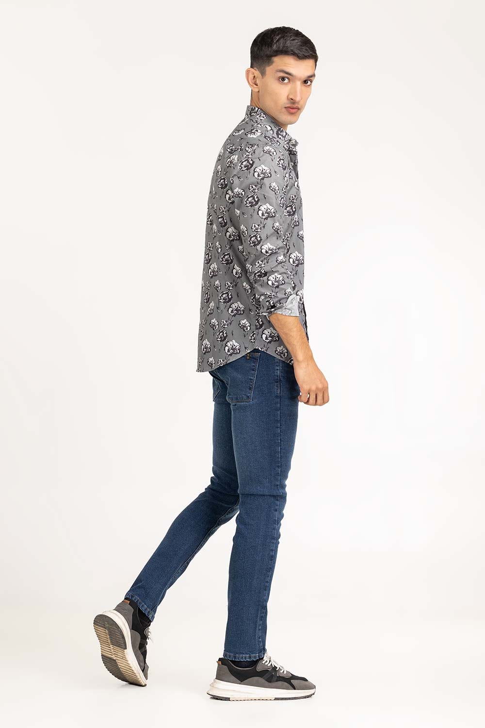Grey Printed Casual Shirt CS-PRT22-010