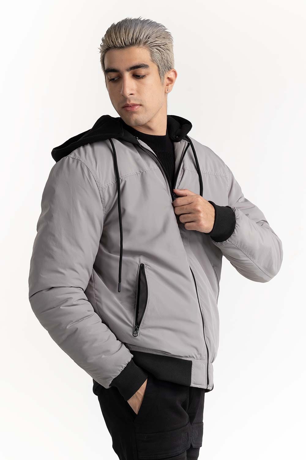 Grey Puffer Jacket  224-110-014