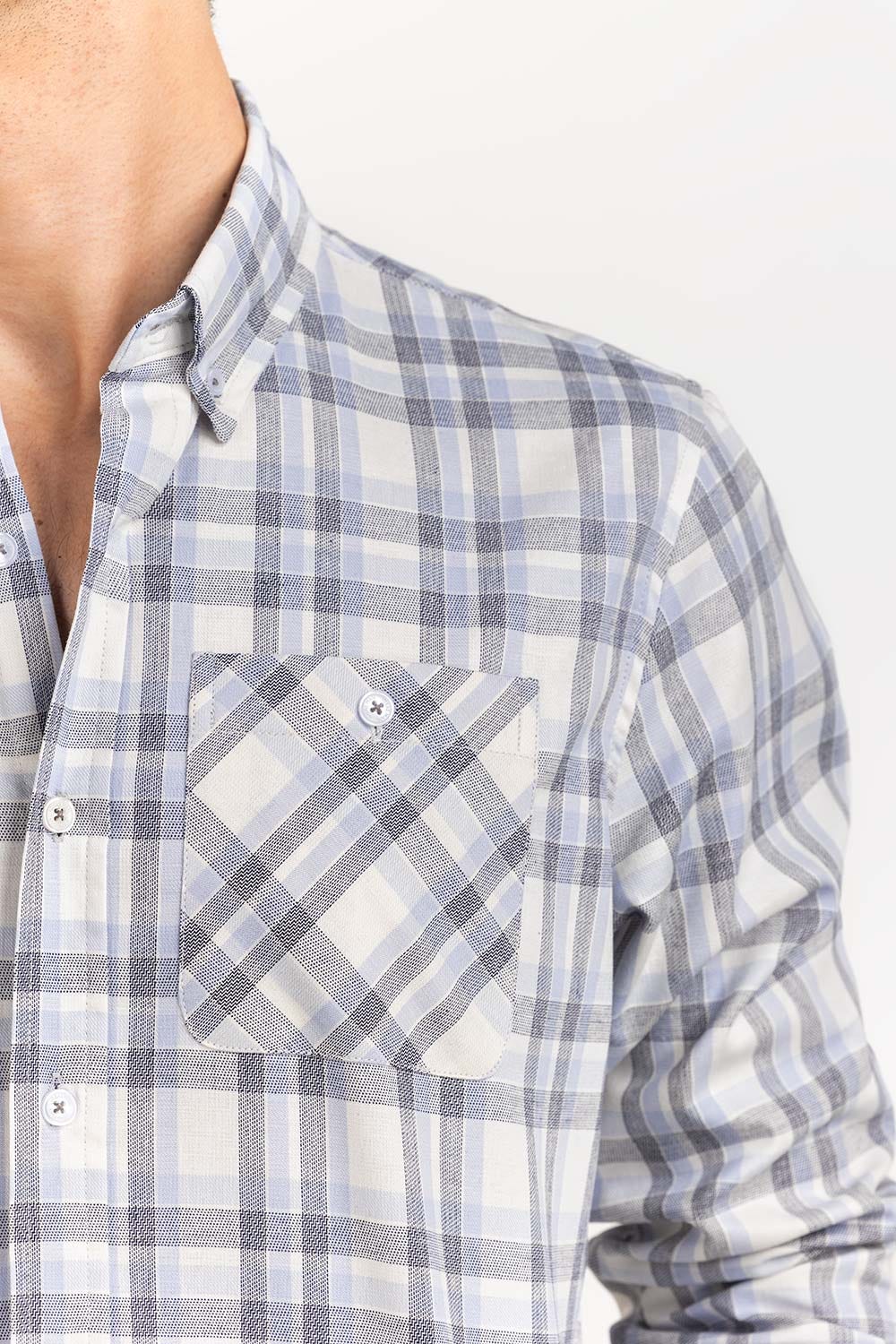 Grey Sky Checkered Casual Shirt CS-YD22-024