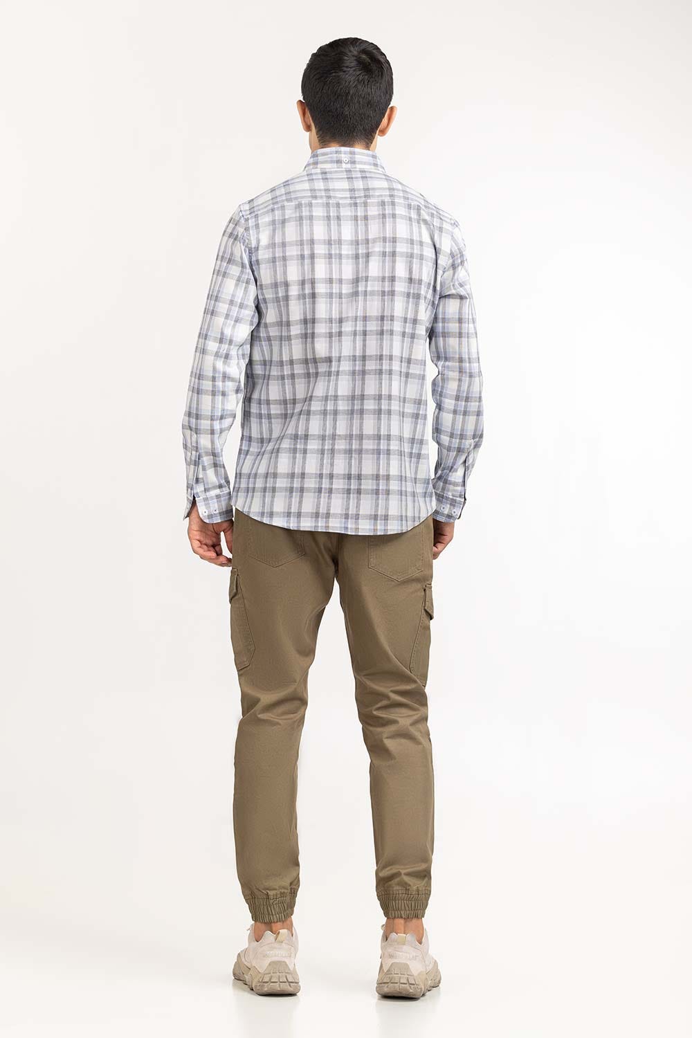 Grey Sky Checkered Casual Shirt CS-YD22-024