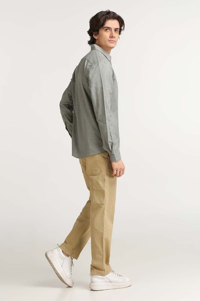 Grey Solid Casual Shirt MN-CS-YD23-016B