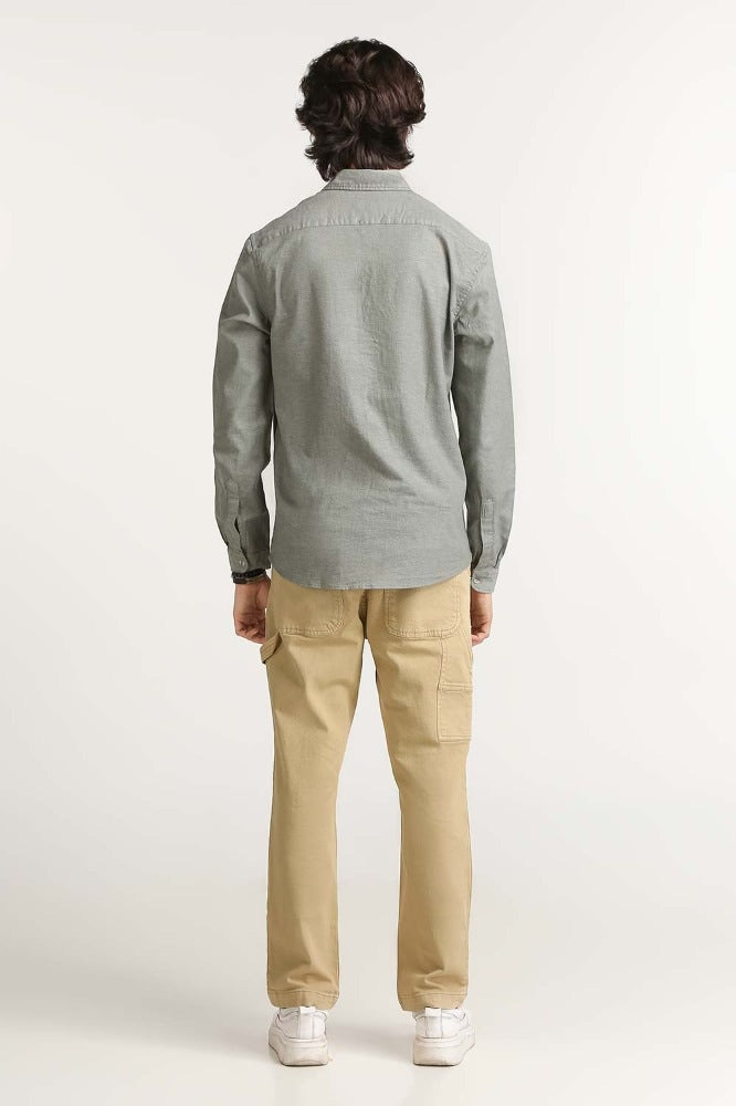 Grey Solid Casual Shirt MN-CS-YD23-016B