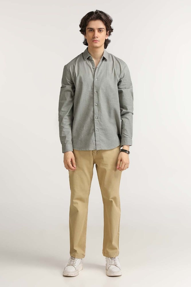 Grey Solid Casual Shirt MN-CS-YD23-016B