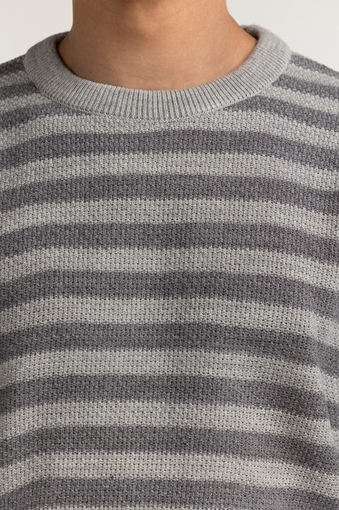 Grey striped Basic Sweater MN-SWT-WS23-024