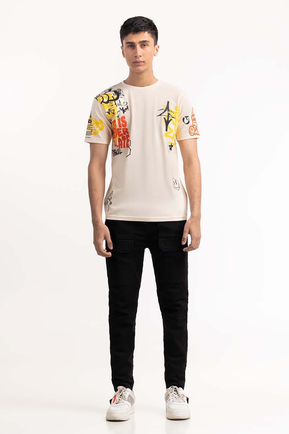 Cream T-Shirt 224-113-015