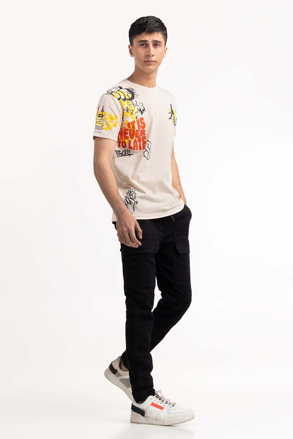 Cream T-Shirt 224-113-015