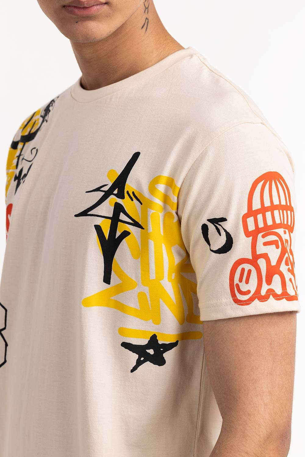 Cream T-Shirt 224-113-015